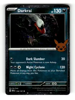 Darkrai (Cosmos Holo) 136/197 Trick or Trade BOOster 2024 Pokemon LP - Image 1