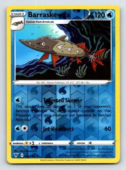Barraskewda 042/185 Rare Vivid Voltage Pokemon Reverse Holo Near Mint - Image 1