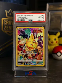 2023 Pokemon SWSH Crown Zenith Pikachu 160/159 Secret Art Holo PSA 10 - Image 1