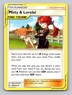 Misty & Lorelei 199/236 Uncommon Cosmic Eclipse Pokemon Near Mint - Image 1