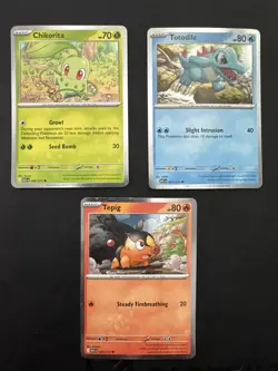 Chikorita 008 Tepig 029 Totodile 041 Cosmos Holo Promos Ascended Heroes Pokemon - Image 1