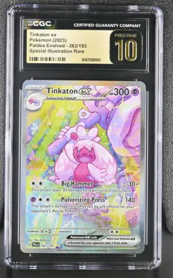 2023 Pokemon Paldea Evolved Tinkaton ex #262 CGC PRISTINE 10 - Image 1