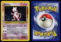 MEWTWO 10/102 HOLO HOLO RARE BASE SET UNLIMITED POKEMON MP - Image 3