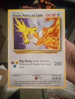 Pokemon Jumbo Promo Legendary Birds Vintage 1999 2000 Articuno Moltres Zapdos LP - Image 1