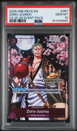 2025 ONE PIECE CHAMPIONSHIP 2025-26 EVENT PACK #067 ZORO-JUUROU PSA 10 - Image 1