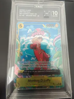 TAG Graded Gem Mint 10 Monkey.D.Luffy Two Legends Treasure Rare Card OP08-109 - Image 1