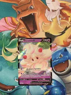 Pokemon Alcremie v Champion's Path Holo Ultra Rare Card 022/073 - Image 1