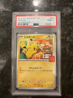 Pikachu 20/M-P Japanese McDonald’s Promo – PSA 10 GEM MINT Pokemon - Image 1