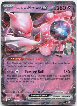 Team Rocket's Mewtwo ex 079/217 Double Rare Ascended Heroes Pokemon Near Mint - Image 1