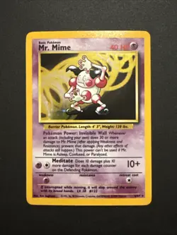 Mr. Mime Jungle Holo No Symbol Rare Pokemon TCG - Image 1