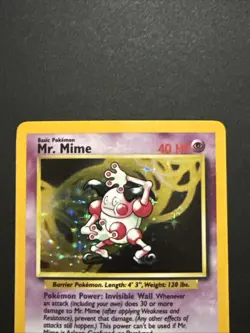 Mr. Mime Jungle Holo No Symbol Rare Pokemon TCG - Image 2