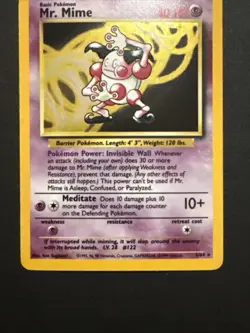 Mr. Mime Jungle Holo No Symbol Rare Pokemon TCG - Image 3