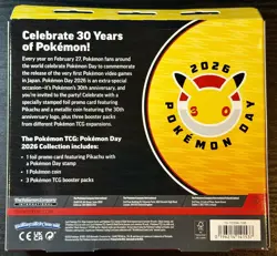 Pokemon Day 2026 Collection Box. 3 Booster Packs/Pikachu Coin/Stamped Promo! TCG - Image 2