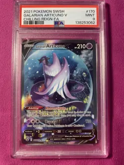 PSA 9 MINT Galarian Articuno V Full Art 170/198 Chilling Reign 2021 Pokemon SWSH - Image 1