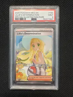 2025 POKEMON MEG SPECIAL ILLUSTRATION RARE #184 LILLIE'S DETERMINATION PSA 9 - Image 1