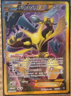 Pokemon TCG 125/124 Alakazam EX Full Art Secret Rare Lightly Played 2016 - Image 1