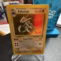 Pokemon Kabutops Fossil Holo Rare Holo 9/62 60 HP Stage 2 English EN - Image 1