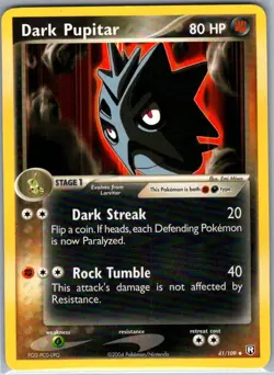 Dark Pupitar 41/109 Non Holo Team Rocket Returns - Pokemon Card - NM - Image 1