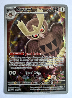 Pokemon TCG Noctowl 141 Scarlet & Violet Promo Cards Full Art Holo - Image 1