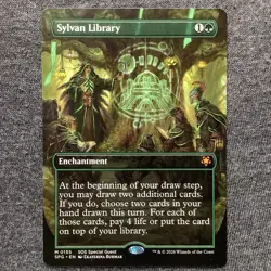 MTG Secrets of Strixhaven: Special Guest Sylvan Library Borderless 0155 NM - Image 1