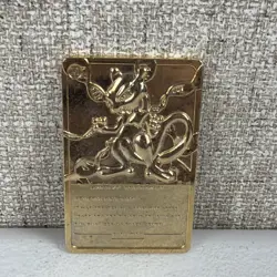 Vintage Pokemon Mewtwo Gold Plated Metal Card 1999 Nintendo Collectible Rare - Image 2