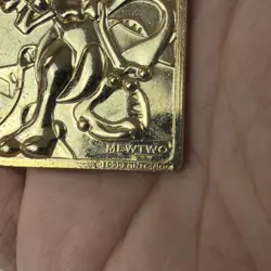 Vintage Pokemon Mewtwo Gold Plated Metal Card 1999 Nintendo Collectible Rare - Image 3