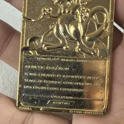 Vintage Pokemon Mewtwo Gold Plated Metal Card 1999 Nintendo Collectible Rare - Image 4