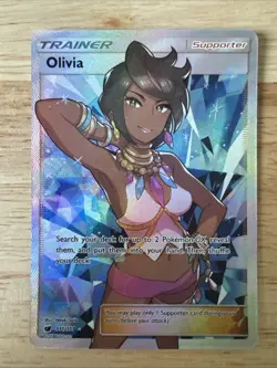 Pokemon TCG Olivia Full Art Holo Ultra Rare SM Crimson Invasion 111/111 - Image 1