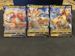 Pokemon TCG Dragonite V Holo Lot of 3 Pokemon GO - Image 1