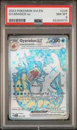 2023 POKEMON SVI EN-SCARLET & VIOLET 225 GYARADOS EX ULTRA RARE PSA 8 - Image 3
