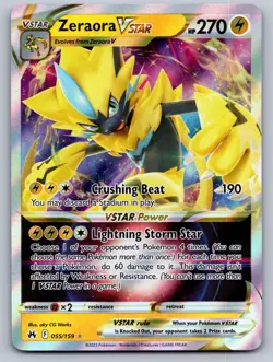 Zeraora VSTAR 055/159 Holo VSTAR Rare Crown Zenith Pokemon Near Mint - Image 1