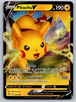 Pikachu V 043/185 Holo V Rare Vivid Voltage Pokemon Near Mint - Image 1