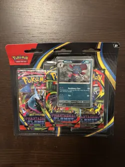 Pokemon TCG: Phantasmal Flames Weavile 3-Pack Blister Box Set - Image 1