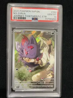 2025 Pokemon SVP EN Journey Together ETB Promo #189 N’s Zorua - PSA 10 - Image 1