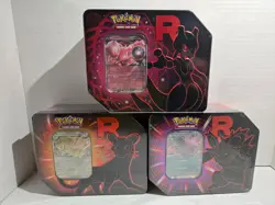 Pokemon Destined Rivals Team Rocket Tin Set of 3 (Mewtwo, Nidoking, Persian)-NEW - Image 1