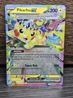Pokemon TCG Pikachu ex Scarlet & Violet-Surging Sparks 57/191 Holo NM - Image 1