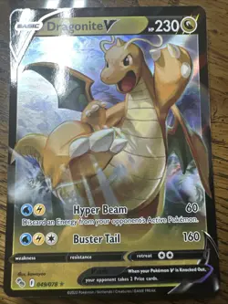 Pokemon Dragonite V 049/078 Pokemon GO Ultra Rare (Full Art) Holo Card NM 2022 - Image 1