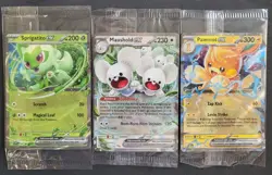 Sprigatito Ex SVP 087, Pawmot Ex 073/197, Maushold Ex 155/182 Promo Cards Sealed - Image 1