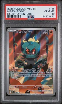 2025 POKEMON MEG EN-MEGA EVOLUTION ILLUSTRATION RARE #146 MARSHADOW PSA 10 - Image 1