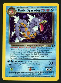 Dark Gyarados NM 8/82 🌀 SWIRL - Holo Prerelease Promo Team Rocket - Pokemon D - Image 1