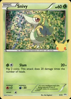 Snivy 005/025 Promo McDonald's 25th Anniversary Promos Pokemon Holo Near Mint - Image 1