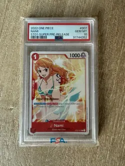 2022 ONE PIECE SUPER PRE RELEASE ST01-007 NAMI PSA 10 GEM MINT - Image 1