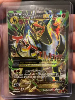 Pokemon Mega M Houndoom EX TCG Full Art Holo Card 154/162 Breakthrough LP - Image 1