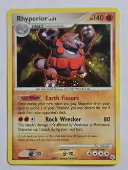 Pokemon Rhyperior Diamond & Pearl Holo Rare 12/130 140 HP English Vintage Card - Image 1