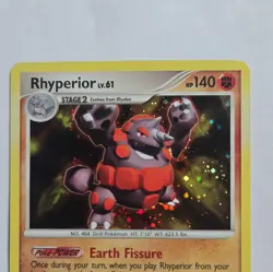 Pokemon Rhyperior Diamond & Pearl Holo Rare 12/130 140 HP English Vintage Card - Image 2