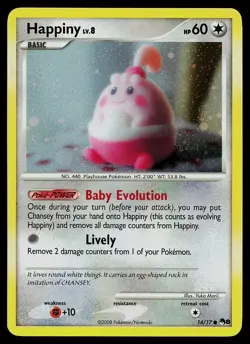 Pokemon Card - Happiny POP Series 8 14/17 Holo - Image 1