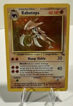 Pokemon TCG Kabutops Holo Rare Unlimited Card 9/62 Fossil - Image 1