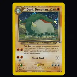 Dark Donphan 3/105 Neo Destiny Holo Rare SWIRL Pokemon TCG MP - Image 1
