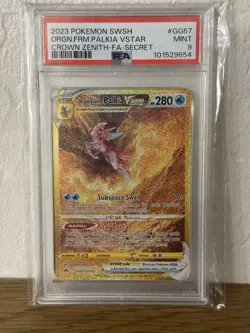POKEMON SWORD & SHIELD CROWN ZENITH FULL ART/ORIGIN FORME PALKIA VSTAR PSA 9 - Image 1