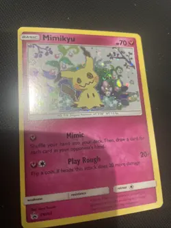 Pokemon Mimikyu SM163 Sun & Moon Promo Black Star Holo 2019 Basic Swirl - Image 1